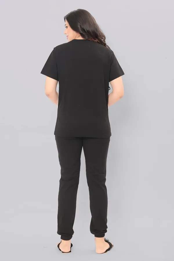 Charcoal_Black_Round_Neck_Short_Sleeves_Night_Suit_Set_|_Top_&_Pyjama_Set