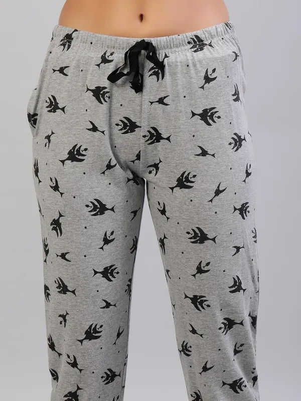 Grey_Melange_Rayon_Night_Suit_Set_|_Top_&_Pyjama_Set