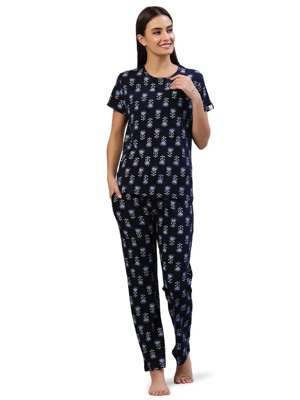 Berry_Blue_Rayon_Night_Suit_Set_|_Top_&_Pyjama_Set