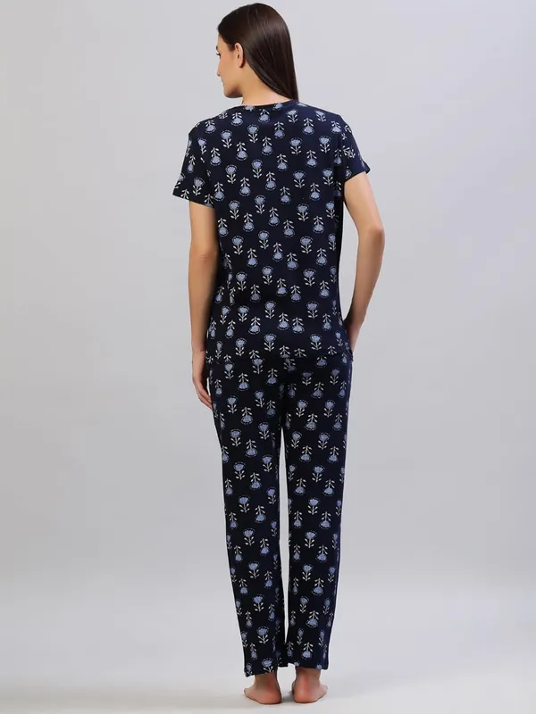 Berry_Blue_Rayon_Night_Suit_Set_|_Top_&_Pyjama_Set