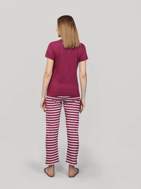 Wine_Rayon_Night_Suit_Set_|_Top_&_Pyjama_Set