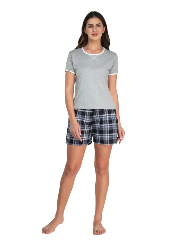 Evolove_Women_Cotton_Shorts_Nightsuit_Set