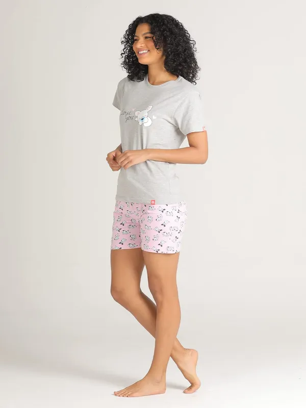 Evolove_Women_Cotton_Shorts_Nightsuit_Set