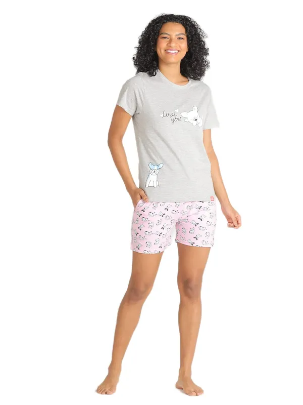 Evolove_Women_Cotton_Shorts_Nightsuit_Set