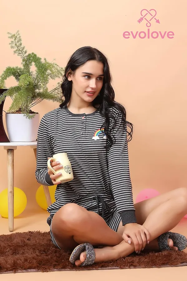 Evolove_Women_Cotton_Shorts_Night_Suit