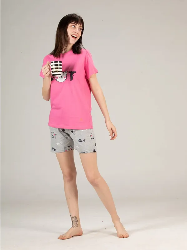 Evolove_Women_Cotton_Shorts_Nightsuit_Set