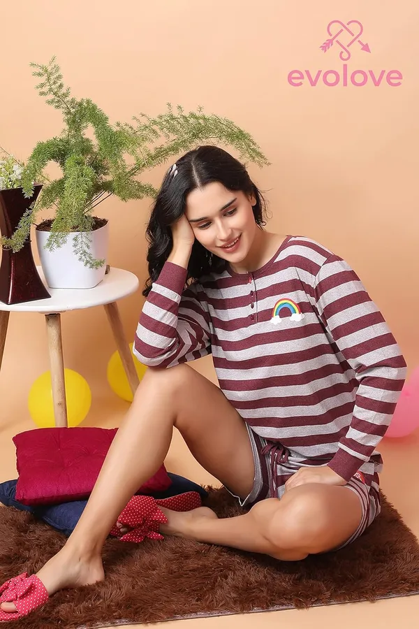 Evolove_Women_Cotton_Shorts_Night_Suit