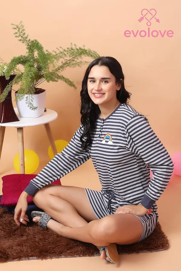 Evolove_Women_Cotton_Shorts_Night_Suit