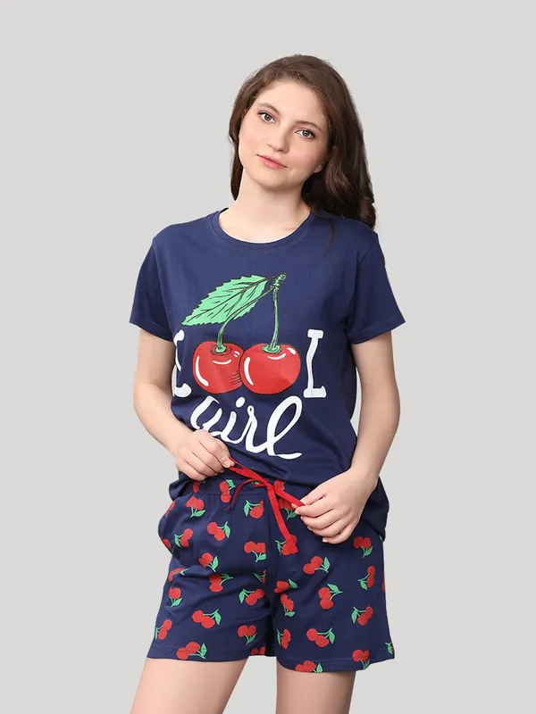Evolove_Women's_Cotton_Round_Neck_Short_Sleeve_Night_Suit/Top_&_Short_Set_Super_Soft_Comfortable_(First_Love_Collection)