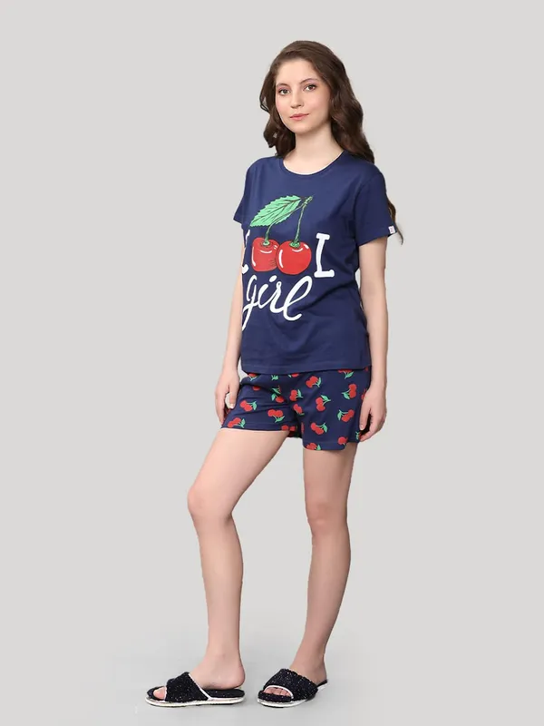 Evolove_Women's_Cotton_Round_Neck_Short_Sleeve_Night_Suit/Top_&_Short_Set_Super_Soft_Comfortable_(First_Love_Collection)