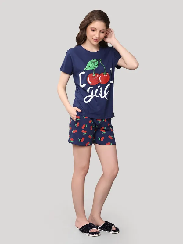 Evolove_Women's_Cotton_Round_Neck_Short_Sleeve_Night_Suit/Top_&_Short_Set_Super_Soft_Comfortable_(First_Love_Collection)