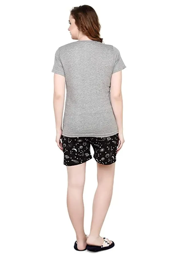 Evolove_Women's_Cotton_Round_Neck_Short_Sleeve_Night_Suit/Top_&_Short_Set_Super_Soft_Comfortable_(Short-NS-HS-Round-2)