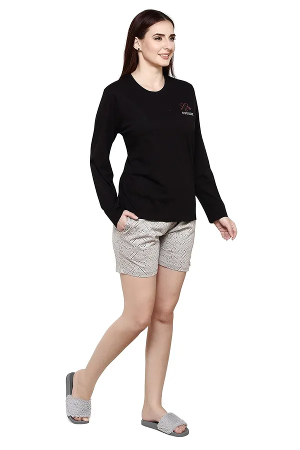 Evolove_Women_Cotton_Shorts_Night_Suit