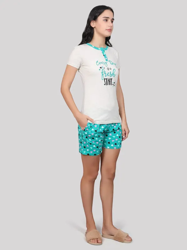 Evolove_Women's_Cotton_Round_Neck_Short_Sleeve_Night_Suit/Top_&_Short_Set_Super_Soft_Comfortable_(Short-NS-HS-Round-3)