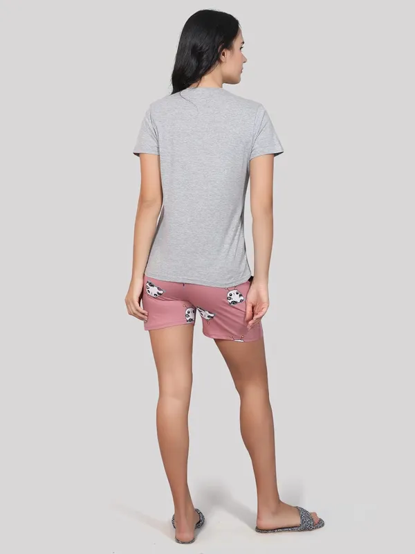Evolove_Women's_Cotton_Round_Neck_Short_Sleeve_Night_Suit/Top_&_Short_Set_Super_Soft_Comfortable_(Short-NS-HS-Round-3)