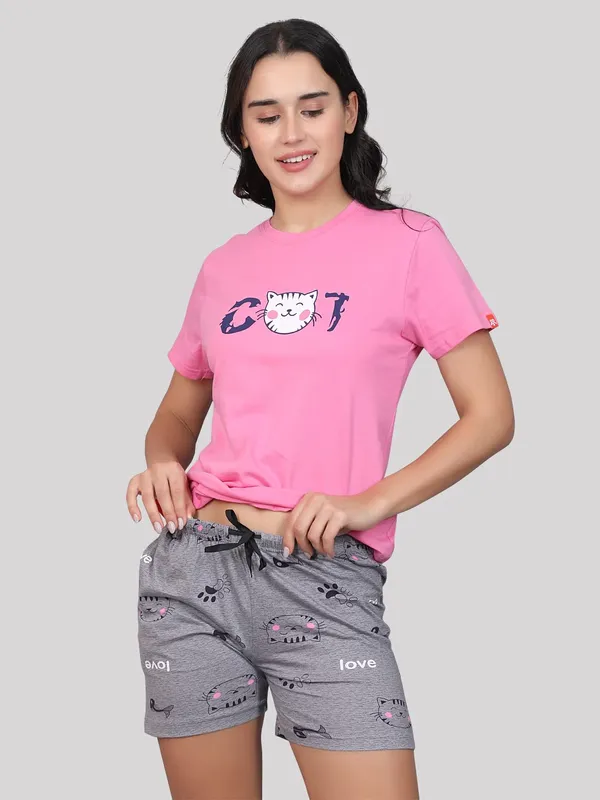 Evolove_Women_Night_Suit_Set/Top_Short_Set