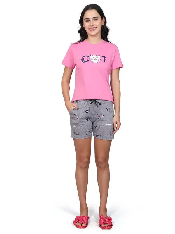 Evolove_Women_Night_Suit_Set/Top_Short_Set