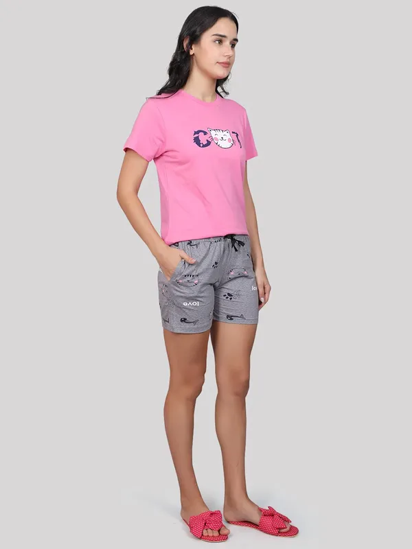 Evolove_Women_Night_Suit_Set/Top_Short_Set