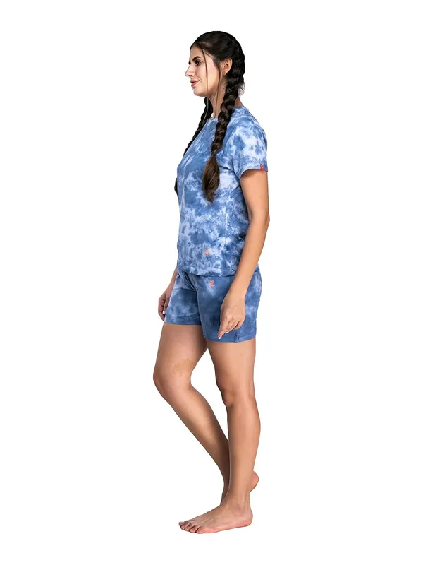 Evolove_Women's_Cotton_Round_Neck_Short_Sleeve_Night_Suit/Top_&_Short_Set_Super_Soft_Comfortable_(Short-NS-HS-Round-3)