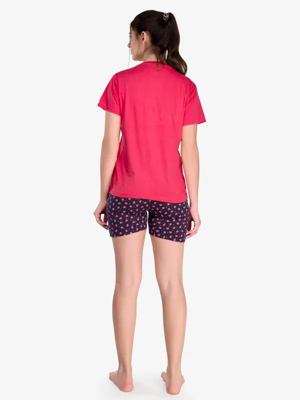 Evolove_Women's_Cotton_Round_Neck_Short_Sleeve_Night_Suit/Top_&_Short_Set_Super_Soft_Comfortable_(Short-NS-HS-Round-3)