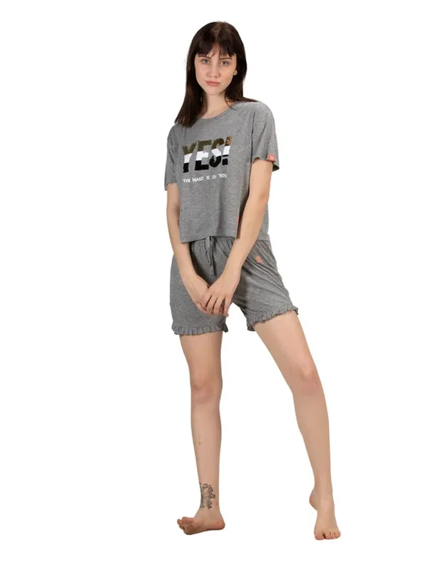 Evolove_Women's_Cotton_Round_Neck_Short_Sleeve_Night_Suit/Top_&_Short_Set_Super_Soft_Comfortable_(Short-NS-HS-Round-3)