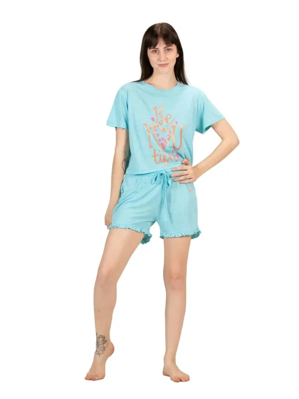 Evolove_Women's_Cotton_Round_Neck_Short_Sleeve_Night_Suit/Top_&_Short_Set_Super_Soft_Comfortable_(Short-NS-HS-Round-5)