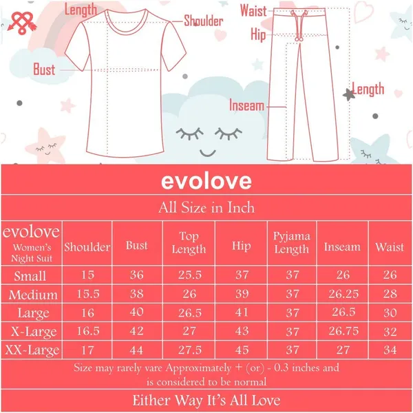 Evolove_Women's_Cotton_Round_Neck_Short_Sleeve_Night_Suit/Top_&_Short_Set_Super_Soft_Comfortable_(Short-NS-HS-Round-5)
