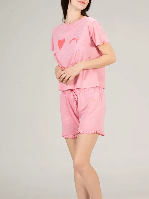 Evolove_Women's_Cotton_Round_Neck_Short_Sleeve_Night_Suit/Top_&_Short_Set_Super_Soft_Comfortable_(Short-NS-HS-Round-5)
