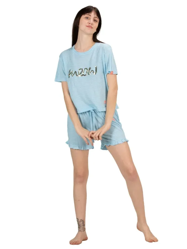 Evolove_Women's_Cotton_Round_Neck_Short_Sleeve_Night_Suit/Top_&_Short_Set_Super_Soft_Comfortable_(Short-NS-HS-Round-5)