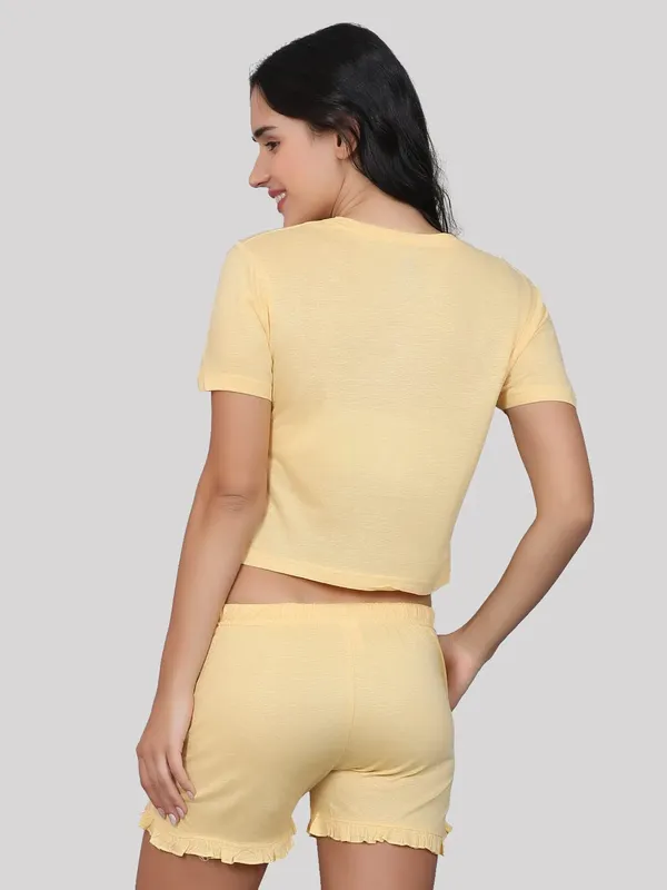 Evolove_Women's_Cotton_Round_Neck_Short_Sleeve_Night_Suit/Top_&_Short_Set_Super_Soft_Comfortable_(Short-NS-HS-Round-5)