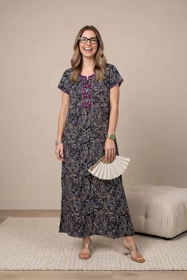 Evolove_Rayon_Embroidery_Nighty_Maxi_For_Women_With_Side_Pocket_|_Printed_Short_Sleeves_Full_Length_Soft_Night_Wear_Gown_Cosmic_Navy_X-Large