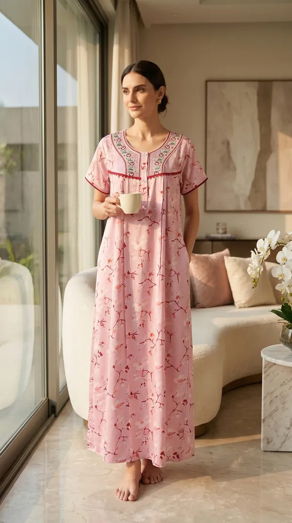 Evolove_Printed_Nighty_Maxi_for_Women_|_Alpine_Fabric_with_Side_Pocket_and_Neckline_Embroidery_|_Short_Sleeves_Full_Length_Night_Wear_Gown