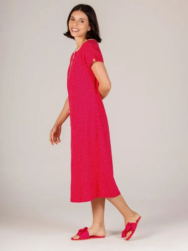 Evolove_Cotton_Fabric_Nighty_Maxi_For_Women_With_Side_Pocket_And_Neckline_|_Printed_Short_Sleeves_Short_Length_Night_Wear_Gown_Coral_X-Large