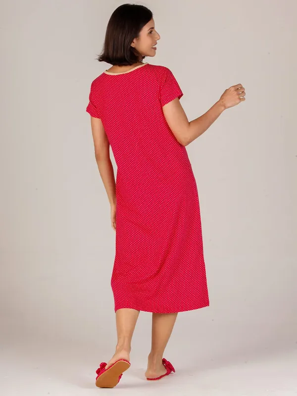 Evolove_Cotton_Fabric_Nighty_Maxi_For_Women_With_Side_Pocket_And_Neckline_|_Printed_Short_Sleeves_Short_Length_Night_Wear_Gown_Coral_X-Large