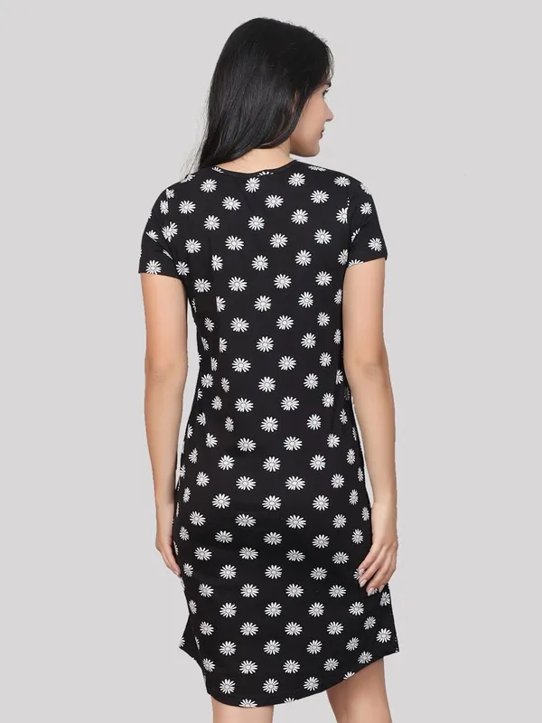 Evolove_Women'S_Cottonknee_Length_Short_Night_Gown_Nighty_Dress_With_Pocket,_Super_Soft_Comfortable_(Matt_Black,_Sngkn1598Bk-Xxl)
