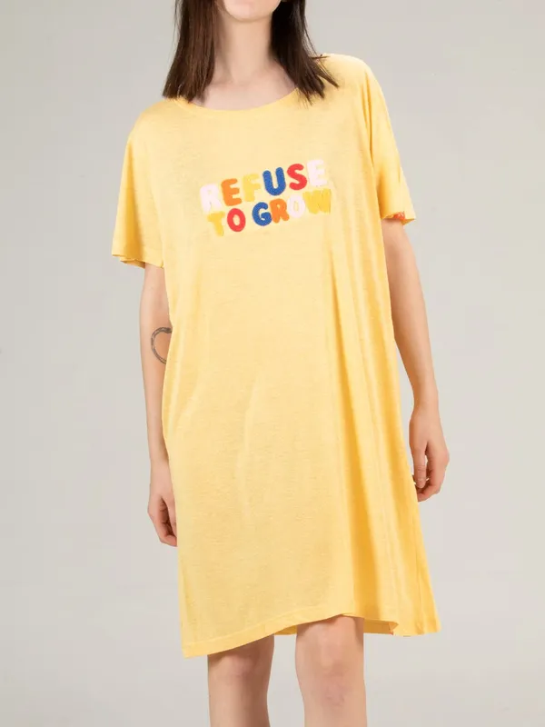 Evolove_Women'S_Cotton_Knee_Length_Short_Night_Gown_Nighty_Dress_With_Pocket,_Super_Soft_Comfortable_(Yellow,_Sngkn1745Yw-Xl)