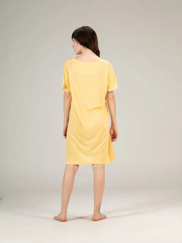 Evolove_Women'S_Cotton_Knee_Length_Short_Night_Gown_Nighty_Dress_With_Pocket,_Super_Soft_Comfortable_(Yellow,_Sngkn1745Yw-Xl)