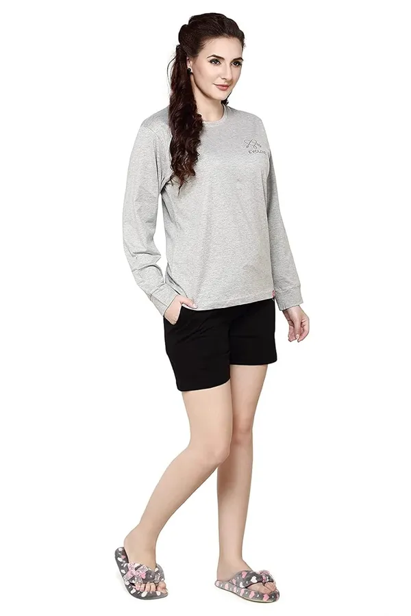 Evolove_Women_Cotton_Shorts_Night_Suit
