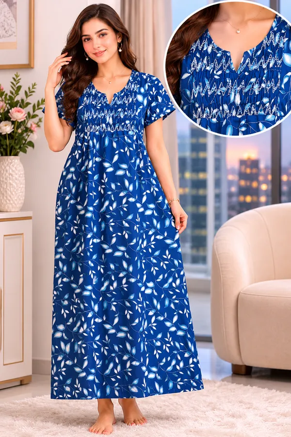 Evolove_Women's_Smoking_Rayon_Nighty_|_Printed_Full_Length_Maxi_Night_Gown_|_Soft_&_Breathable_Lounge_Wear_|_Short_Sleeve_Round_Neck_Nightdress_|_Comfortable_Sleepwear_for_Daily_Use