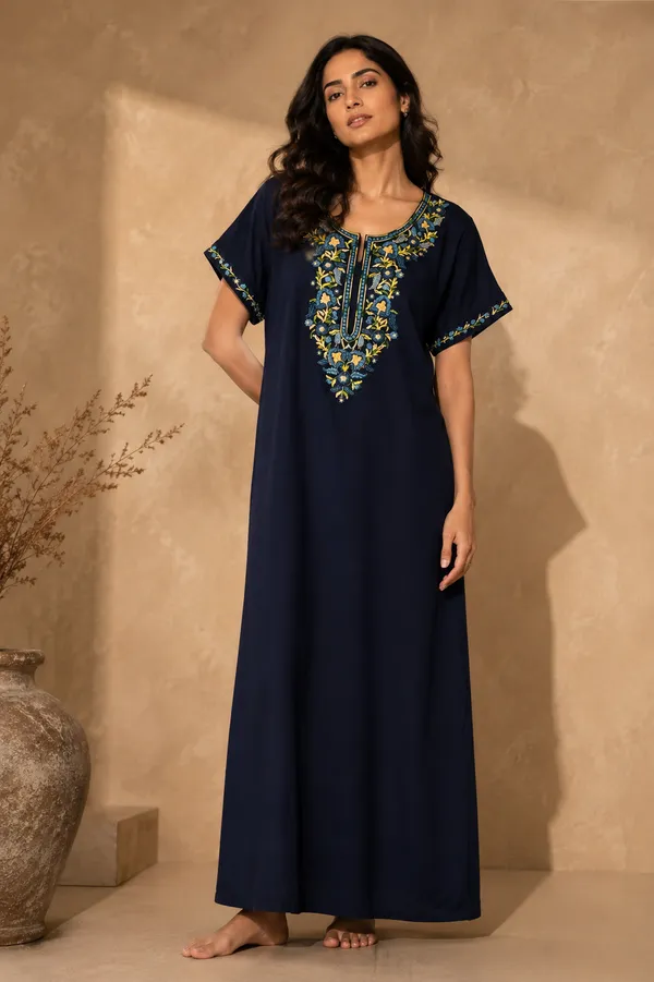Evolove_Bizzy_Lizzy_Nighty_for_Women_|_Floral_Embroidered_Maxi_Nightgown_|_Full_Length_Sleepwear_with_Short_Sleeves_|_Super_Soft,_Super_Comfortable__Daily_Wear_&_Lounge_Wear