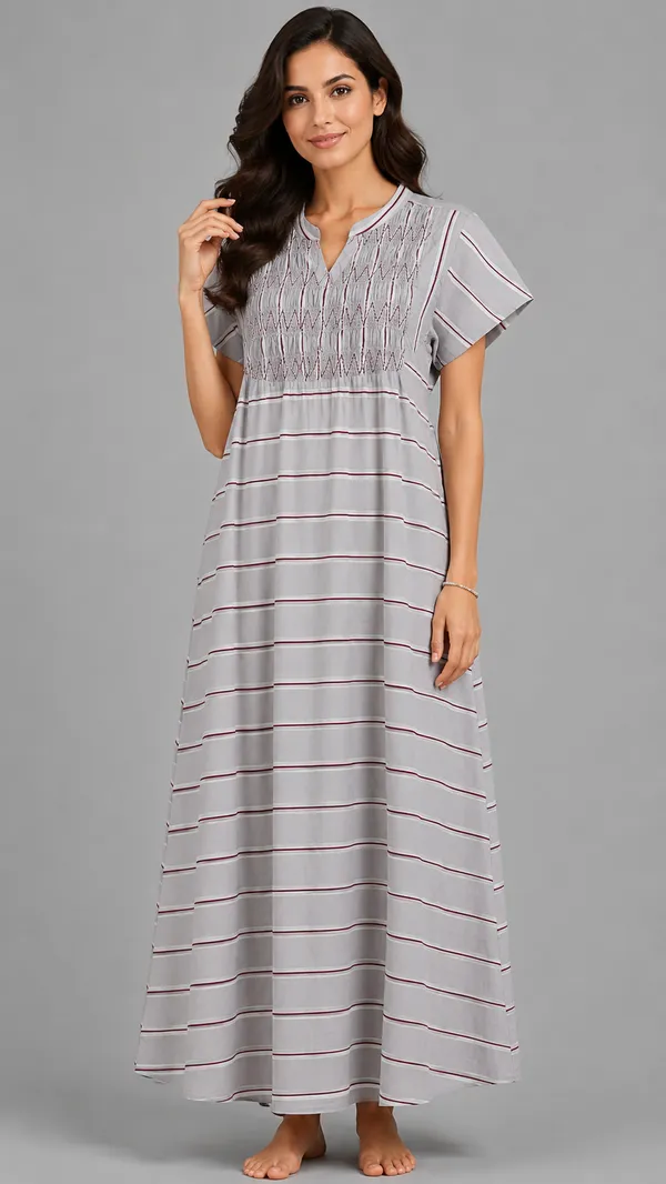 Evolove_Women's_Smoking_Rayon_Nighty_|_Printed_Full_Length_Maxi_Night_Gown_|_Soft_&_Breathable_Lounge_Wear_|_Short_Sleeve_Round_Neck_Nightdress_|_Comfortable_Sleepwear_for_Daily_Use