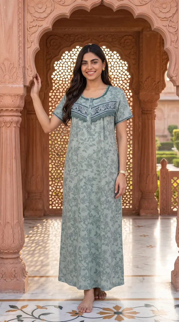 Evolove_Womens_Rayon_Nighty_|_Printed_Full_Length_Maxi_Night_Gown_|_Soft_&_Breathable_Lounge_Wear_|_Short_Sleeve_Round_Neck_Nightdress_|_Comfortable_Sleepwear_for_Daily_Use