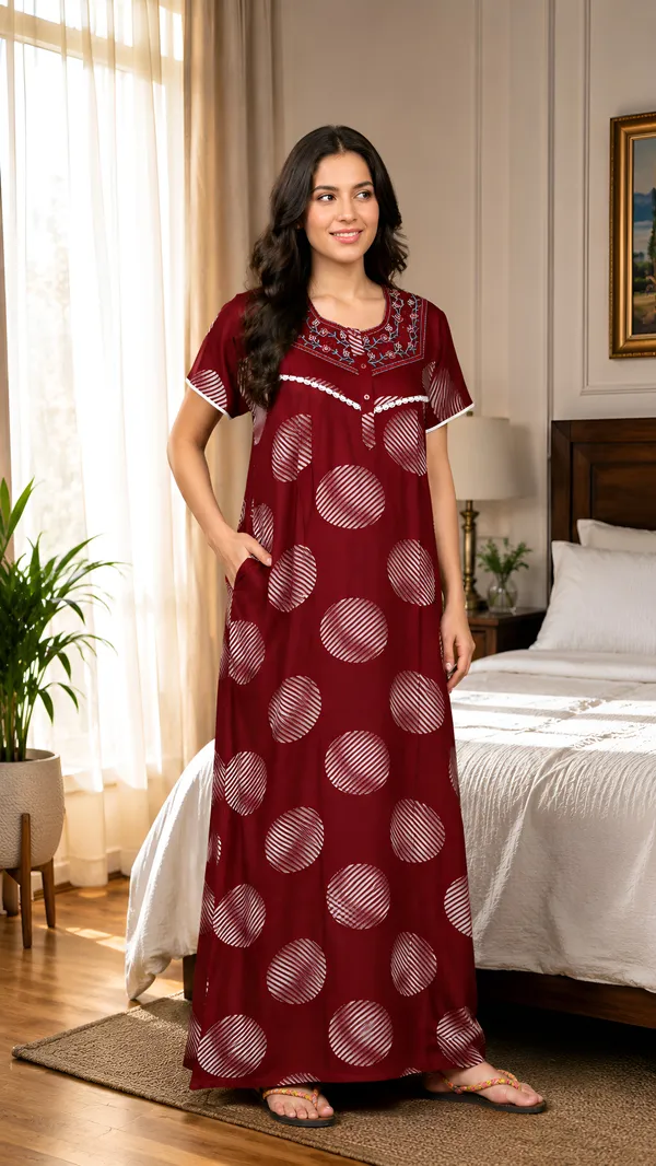 Evolove_Alpine_Nighty_Maxi_For_Women_With_Side_Pocket_|_Round_Neck_Printed_Short_Sleeves_Full_Length_Night_Wear_Gown_Red_X-Large