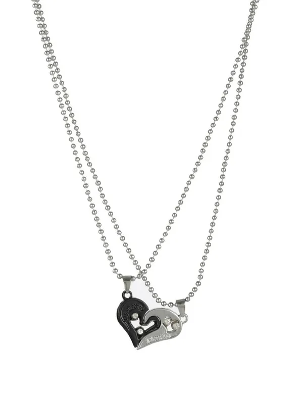Black_And_Silver_Detachable_Heart_Necklace_Set_for_Couples