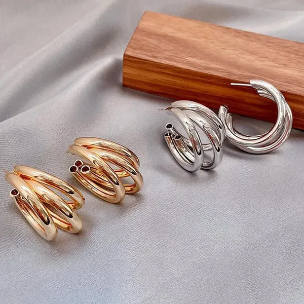 Gold_&_Silver_Plated_Contemporary_Hoop_Earrings