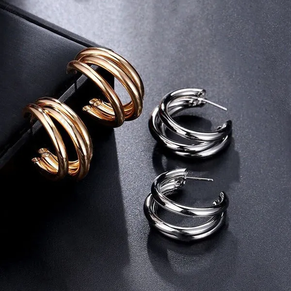 Gold_&_Silver_Plated_Contemporary_Hoop_Earrings