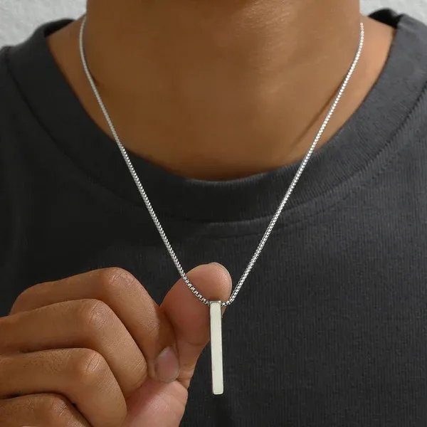 Silver_Plated_Stainless_Steel_Anti_Tarnish_Bar_Shaped_Hip_Hop_Party_Pendant_For_Men