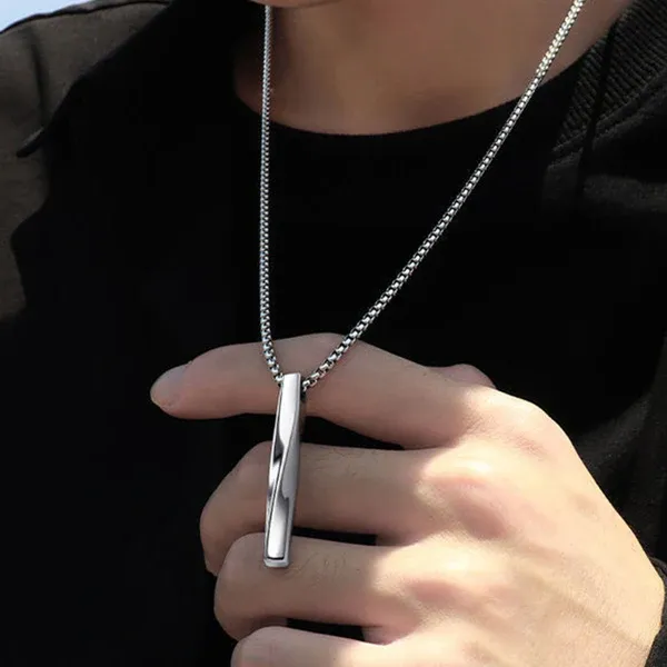 Silver_Plated_Stainless_Steel_Anti_Tarnish_Twisted_Bar_Shaped_Hip_Hop_Party_Pendant