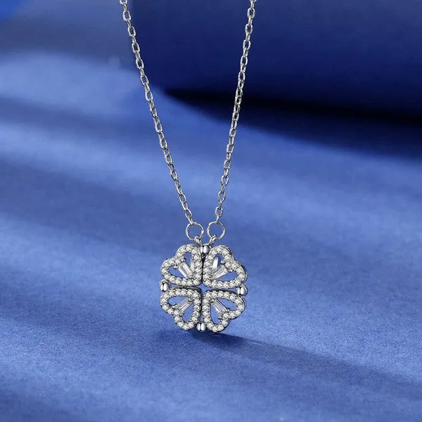 Silver_Plated_Clover_Design_Ad_Openable_Magnetic_Pendant