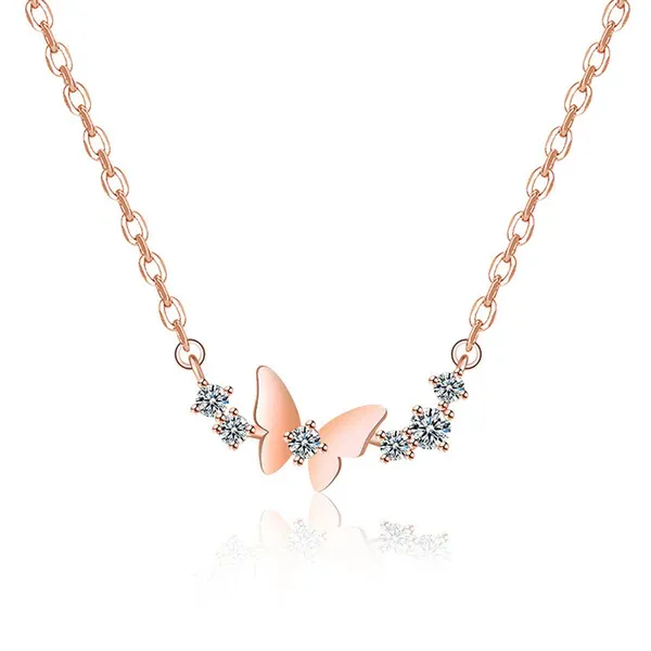 Rose_Gold_Plated_American_Diamond_Studded_Butterfly_Themed_Contemporary_Pendant